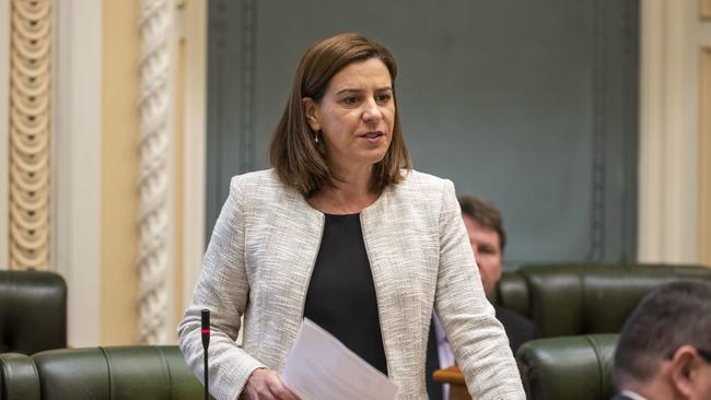 Queensland Opposition Leader Deb Frecklington is seen during Question Time at Parliament House yesterday. Picture: AAP Image/Glenn Hunt