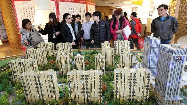 A model of the Fun City apartment complex developed by China Vanke Co – China’s second largest developer by home sales which has had to be rescued by the state. Picture: Tomohiro Ohsumi/Bloomberg