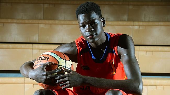 Sudanese refugee Biar Garang has been tipped as a basketball star of the future. Picture: Luke Hemer