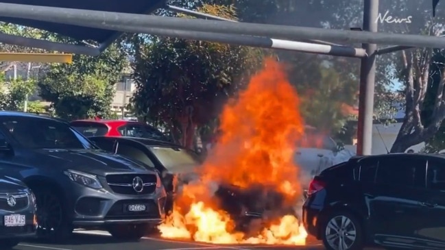 Car explodes at Gold Coast shopping centre