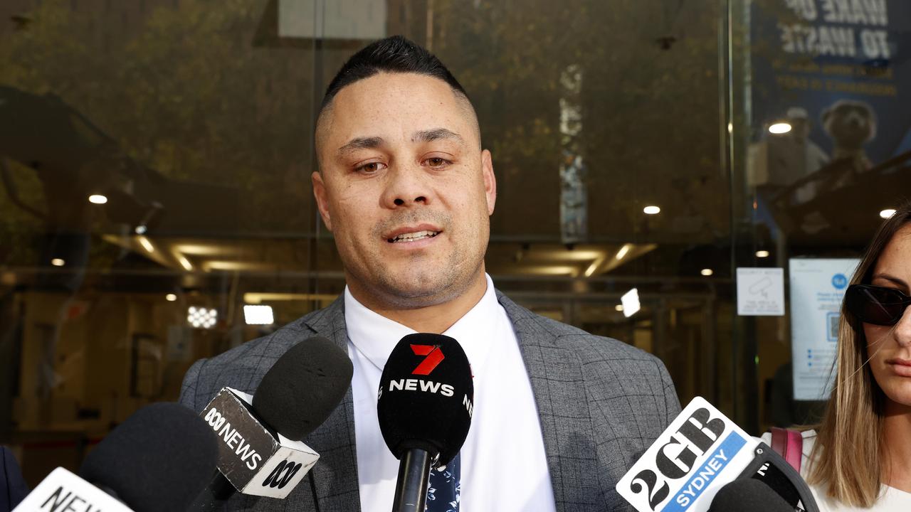 Hayne became emotional speaking to media following the verdict. Picture: Jonathan Ng