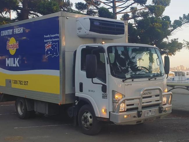 The refrigerated Sungold milk truck was making a routine drop off at The Queen Of The West on Pakington St about 3.30am on Tuesday morning.