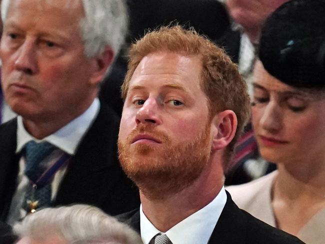 Britain's Prince Harry, Duke of Sussex attended the National Service of Thanksgiving for The Queen's reign at Saint Paul's Cathedral in London on June 3, 2022 as part of Queen Elizabeth II's platinum jubilee celebrations. Picture: Victoria Jones / AFP.