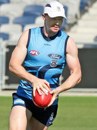 Patrick Dangerfield at Geelong training Picture: Alison Wynd