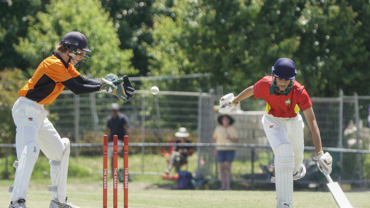 Aahil Maredia makes his ground for the Emus. Picture: Valeriu Campan