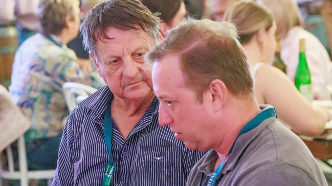 Labor stalwart Robert Schwarten with Premier Steven Miles at Beef 2024 in Rockhampton. Photo: Steve Vit.