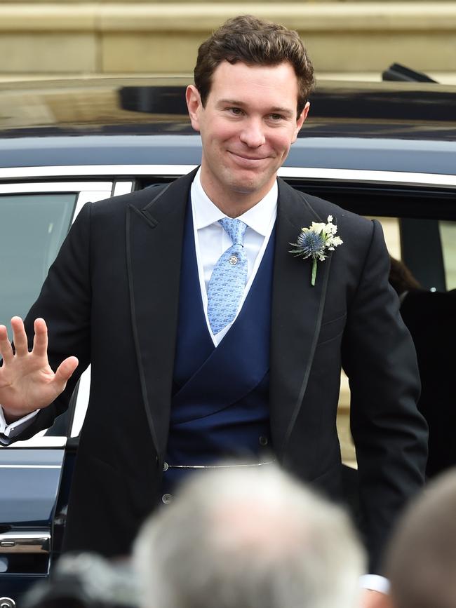 The groom Jack Brooksbank arrives ahead of the wedding. Picture: Getty