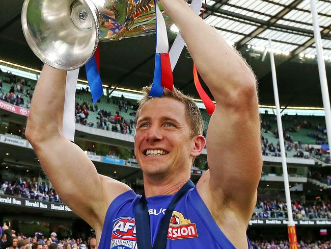 Western Bulldogs Dale Morris celebrates after the 2016 AFL Grand Final match between the Western Bulldogs and the Sydney Swans at the Melbourne Cricket Ground (MCG), Melbourne, Australia on October 1, 2016. Picture: Mark Stewart
