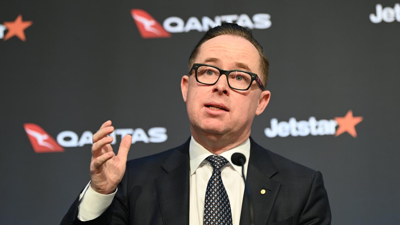 Qantas CEO Alan Joyce said the airline is yet to make a decision on mandating the Covid-19 vaccination for domestic passengers. Picture: NCA NewsWire / Jeremy Piper