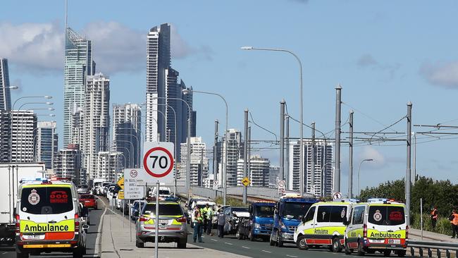 Traffic gridlock after an accident on Sundale Bridge. Photograph: Jason O'Brien.