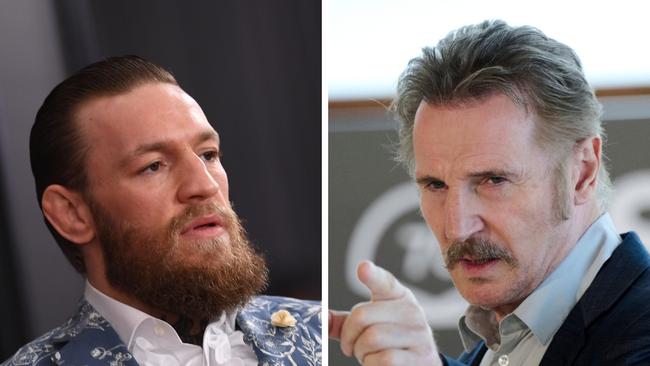 Conor McGregor, left, and Liam Neeson, right