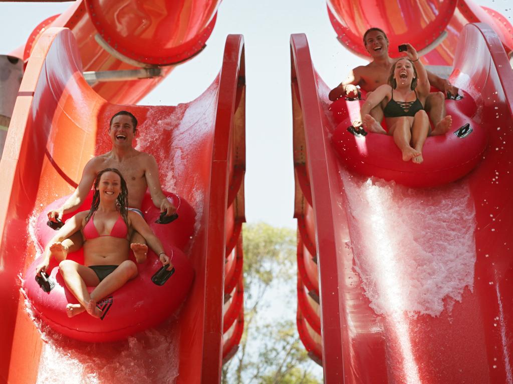 Aussie mum unleashes at G-string bikini trend at family-friendly water  parks