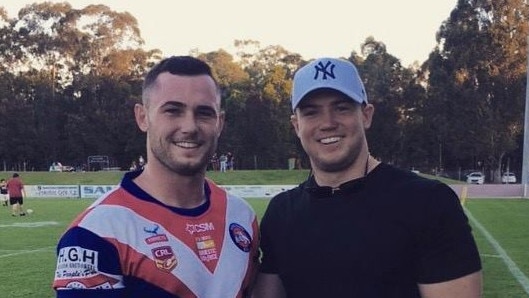 Jayden Young with his brother, Canberra Raiders player Hudson Young. Picture: Facebook