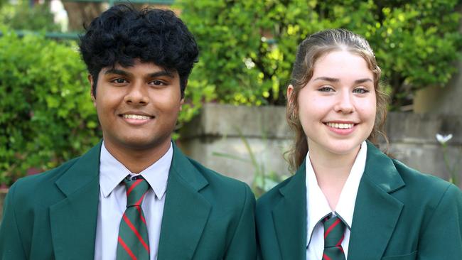 Kelvin Grove State College school captains Sandave Withanage and Cassidy Pole. Picture: Contributed