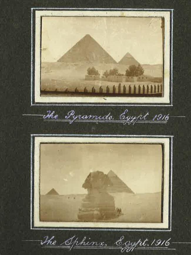 The pyramids (above) and the Sphinx of Giza in 1916. Pictures: John Fraser