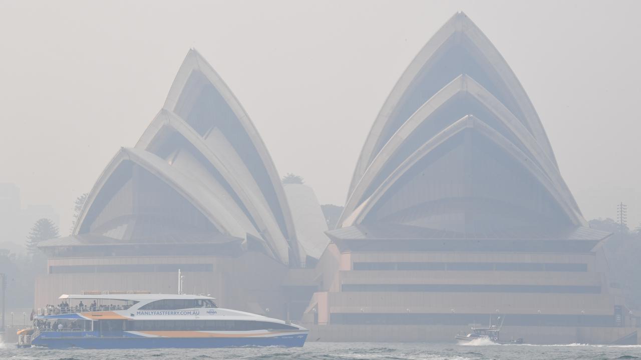 Australia's famous Opera House was shrouded in smoke for days. Picture: James D. Morgan/Getty Images