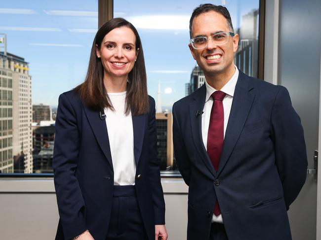 Treasurer Daniel Mookhey and Minister for Finance Courtney Houssos during a press conference to deliver the NSW 2024-25 Budget. Picture: Gaye Gerard