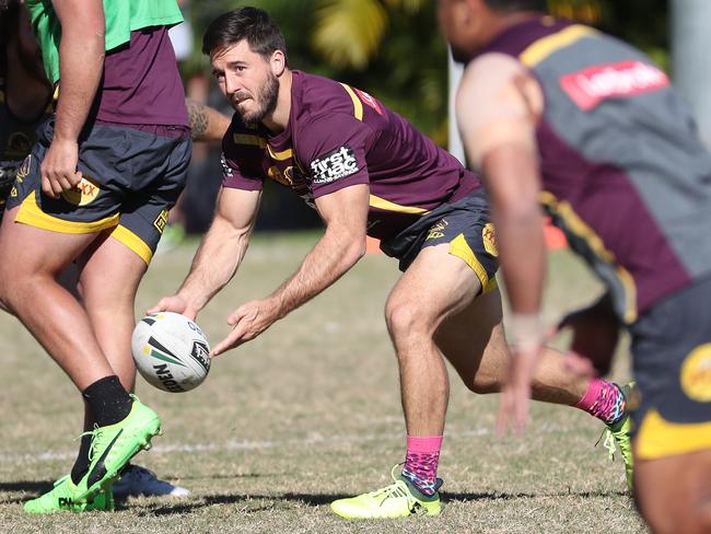 Ben Hunt during Broncos training. Pic Peter Wallis