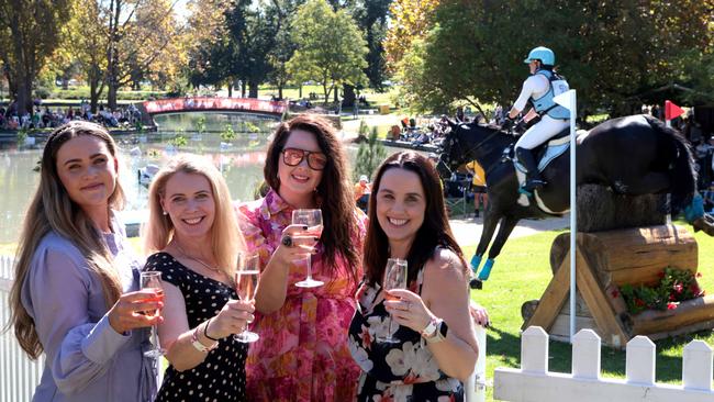 Spectators enjoying a drink next as riders contend the 3 star course. Picture: NCA NewsWire / Kelly Barnes