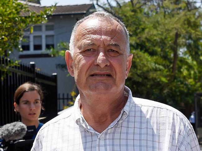 Former Labor NSW minister Milton Orkopoulos is seen leaving Waverley Local Court in Sydney, Wednesday, January 22, 2020. Convicted child sex offender and ex-NSW MP Milton Orkopoulos has been arrested, with police saying it is not related to any parole breach. (AAP Image/Bianca De Marchi) NO ARCHIVING