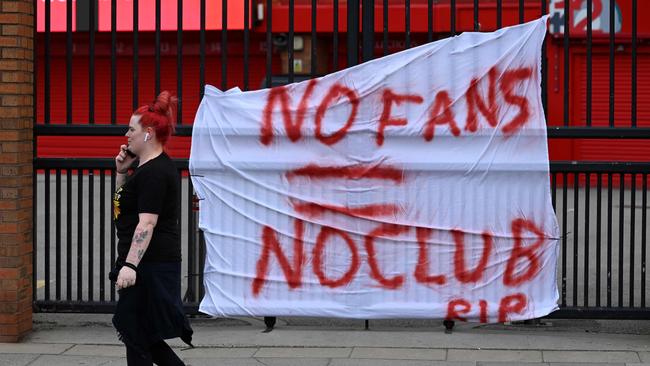 Football fans were quick to rail against the European Super League. Picture: Paul Ellis/AFP