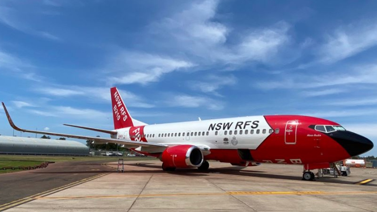 The NSW Rural Fire Service large air tanker prepares to fly to Queensland to fight the Fraser Island bushfire. Picture: NSW RFS