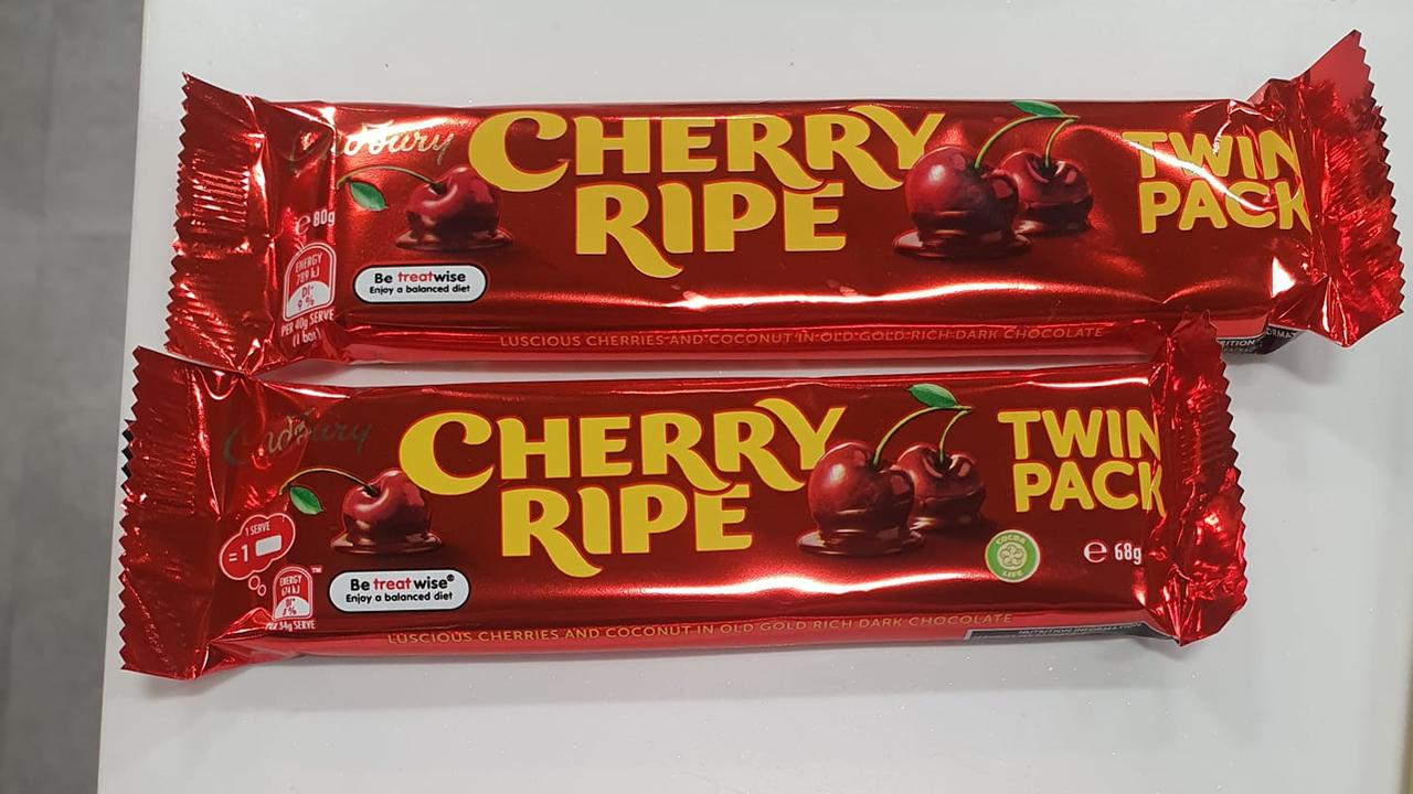 Shoppers have unleashed their anger over the smaller Cherry Ripe bars. Picture: Facebook