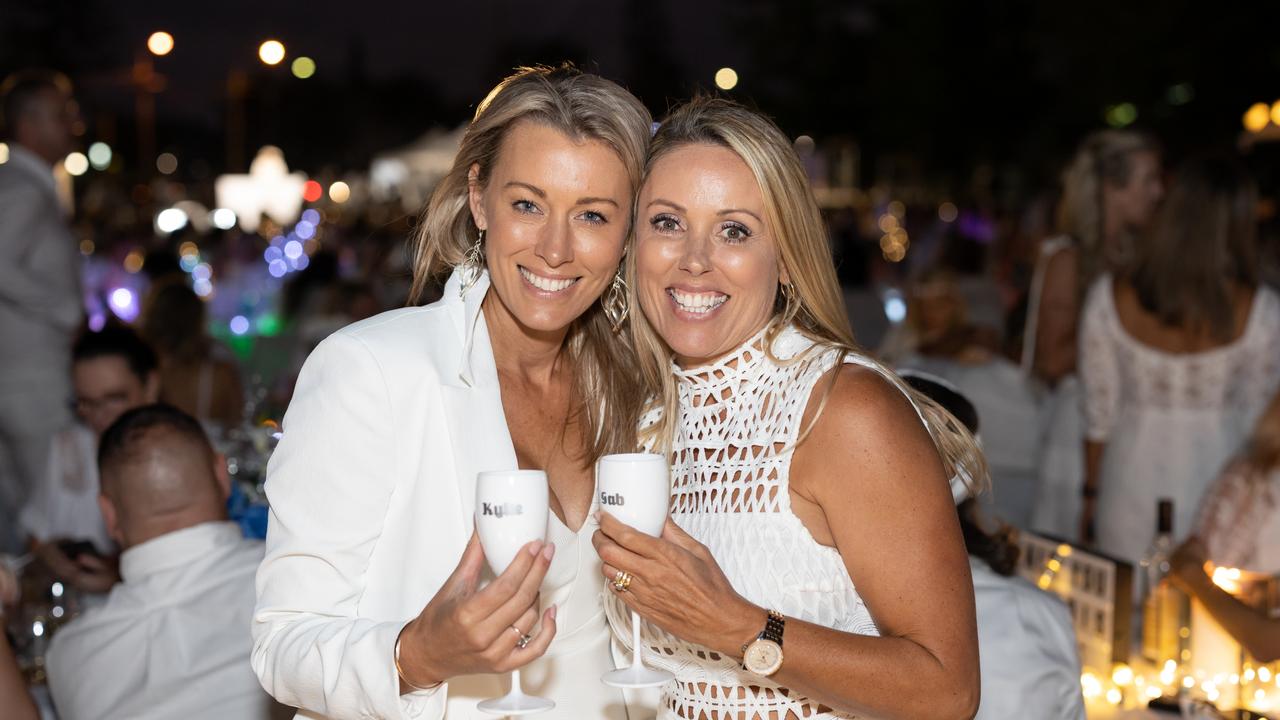 Gab Albrecht and Kylie Phelan. The Pulse for DÃ&#131;Â®ner en Blanc Gold Coast at Broadbeach Park on April 22, 2023. Picture: Celeste Humphrey