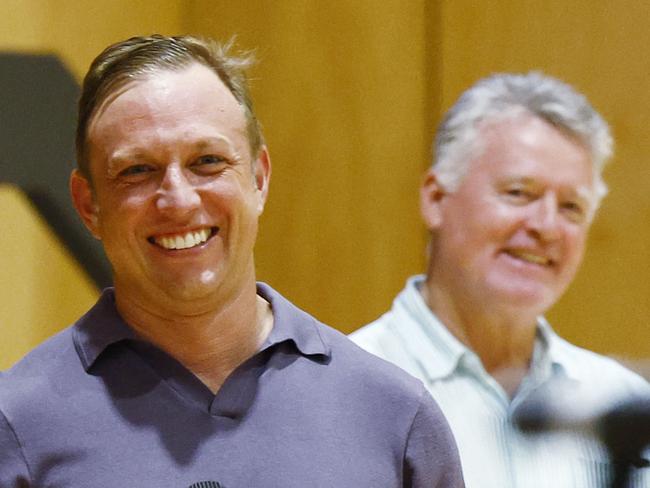 Queensland Premier Steven Miles and Cairns MP Michael Healy host the State Government's community cabinet meeting at Cairns State High School. Picture: Brendan Radke