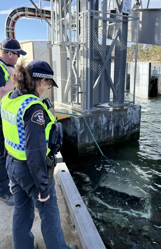 Silver Mitsubishi drove into water from Bruny Island ferry terminal dock at Roberts Point. Picture: Tasmania Police