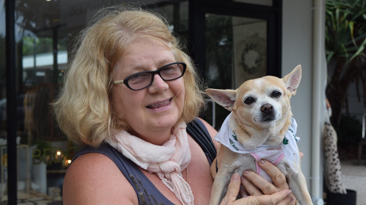 ALL SMILES: Helen Lucas and Peaches.