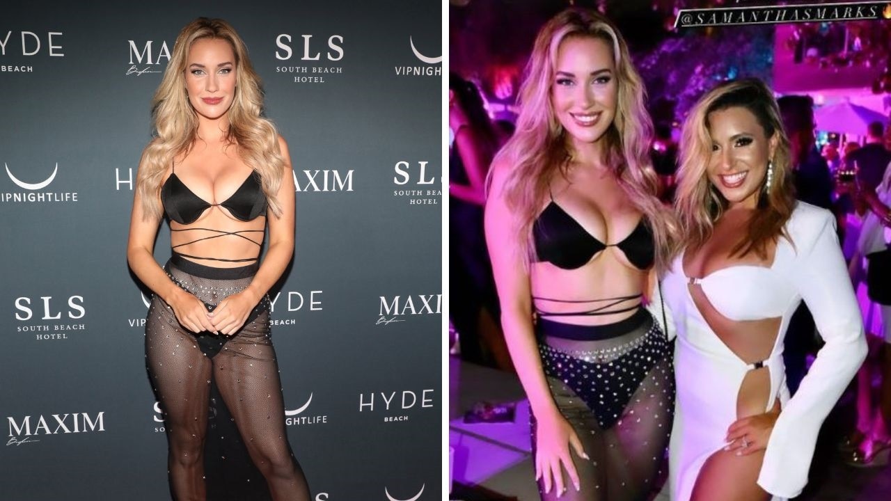 Paige Spiranac wears bra see through skirt on red carpet at Maxim