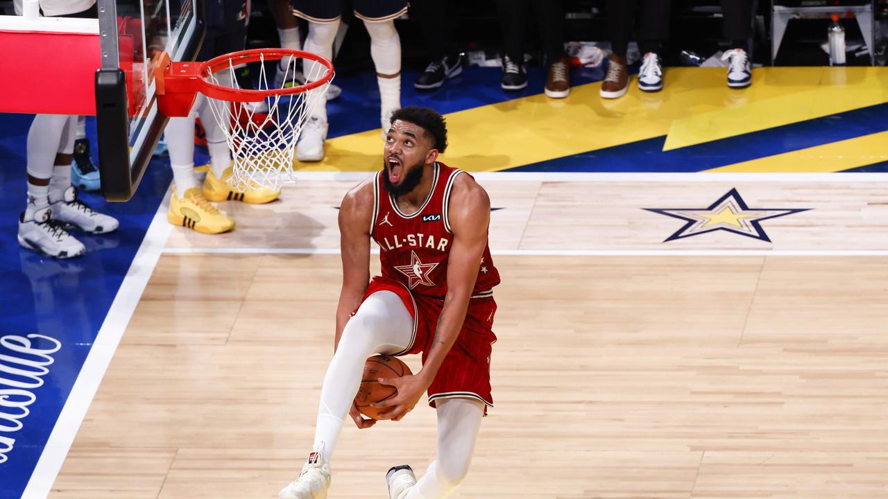 Not a lot of pressure on Karl-Anthony Towns. Photo by Justin Casterline/Getty Images