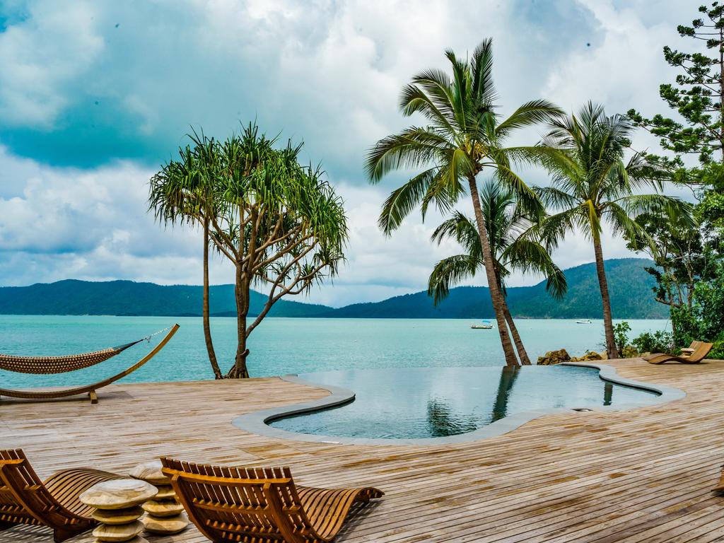 The pool deck at Elysian Retreat at Long Island in the Whitsundays.