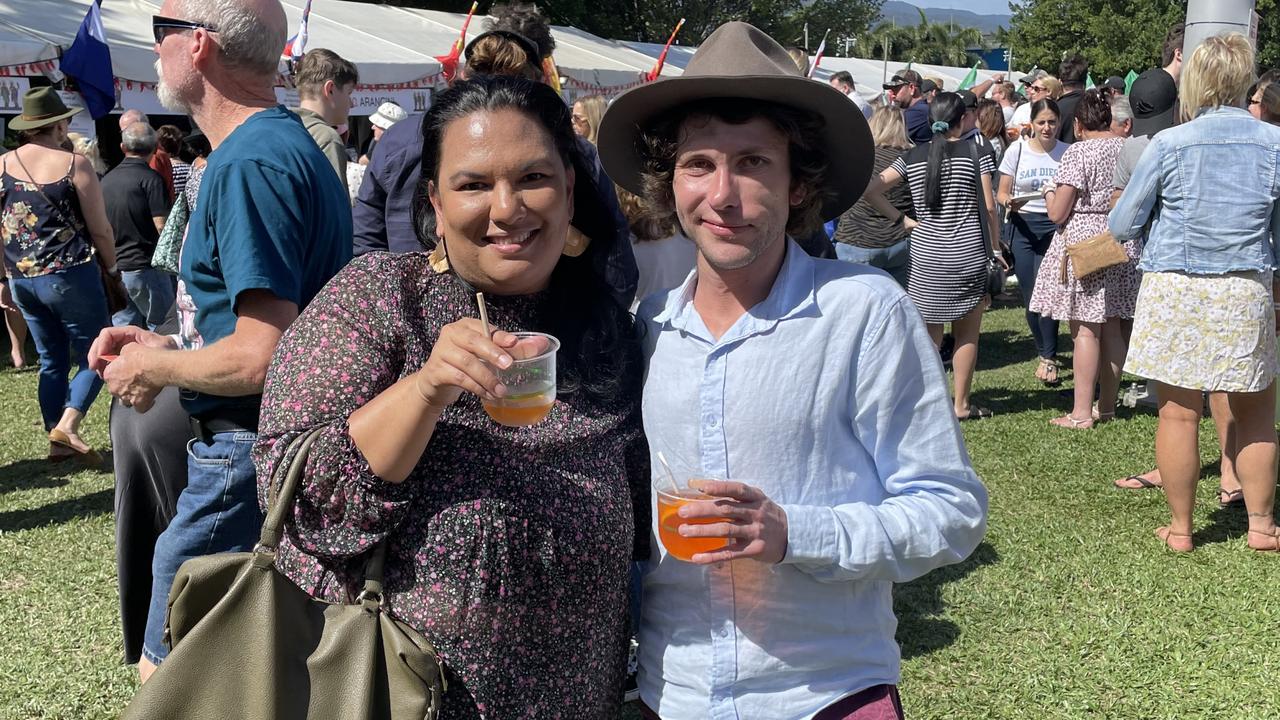 Siah Mye and Robert Blake at the La Festa - Food and Wine day as part of Cairns Italian Festival at Fogarty Park. Picture: Andreas Nicola