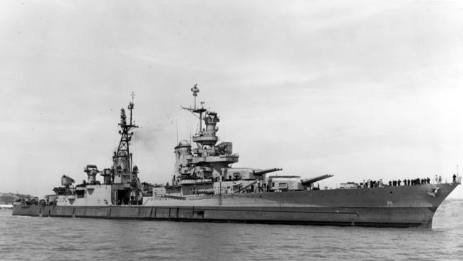 USS Indianapolis (CA 35) is shown shortly before she was lost on July 30, 1945. Picture: US Navy / AP