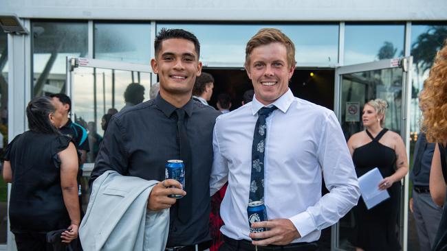 Jack Gregson and Charlie Maddern at the 2023-24 NTFL Nichols awards night. Picture: Pema Tamang Pakhrin