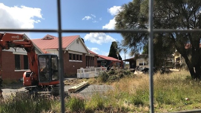 Building contractors at the site of the old Claremont Primary School.