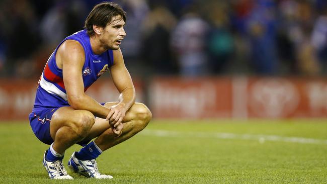 AFL Round 5. Western Bulldogs v Carlton at Etihad Stadium. A dissappointed Ryan Griffen after the final siren. Pic: Michael Klein. Saturday April 19, 2014.