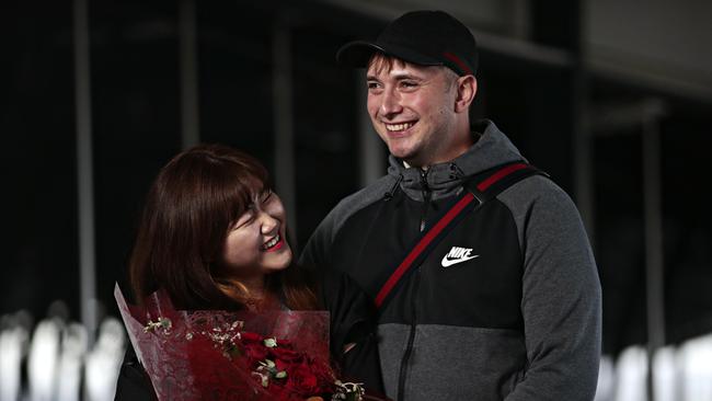 Hye Young Moon and her fiance David Frisken. Picture: Adam Yip