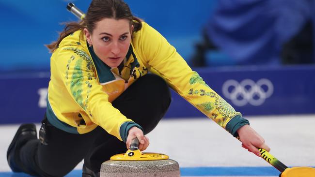 Covid, not-Covid. Tahli Gill competes in the curling Picture: Getty Images