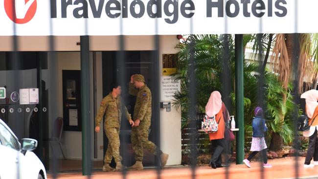 Defence personnel will depart Darwin Travelodge quarantine today. Picture: Katrina Bridgeford