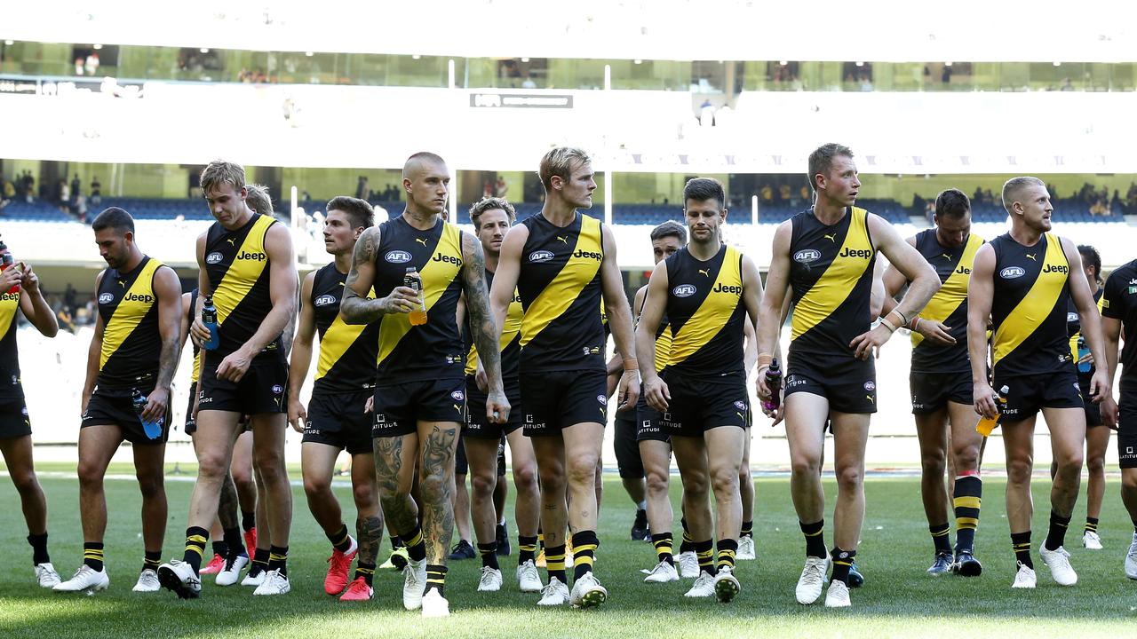 Richmond players need to respond after last week’s loss to Sydney. Picture: Darrian Traynor/Getty Images