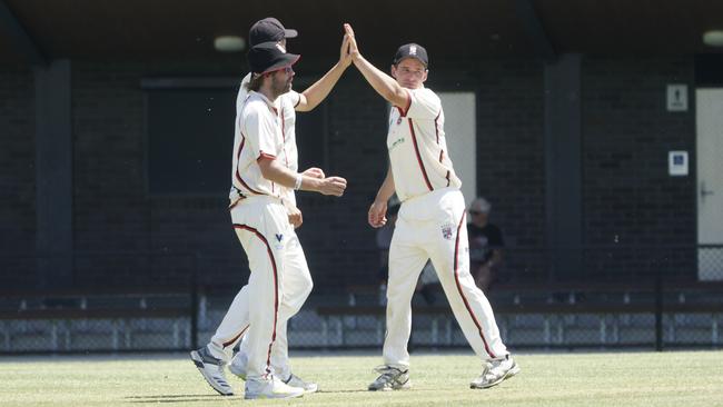 CSB: South Caulfield players celebrate a wicket. Picture: Valeriu Campan