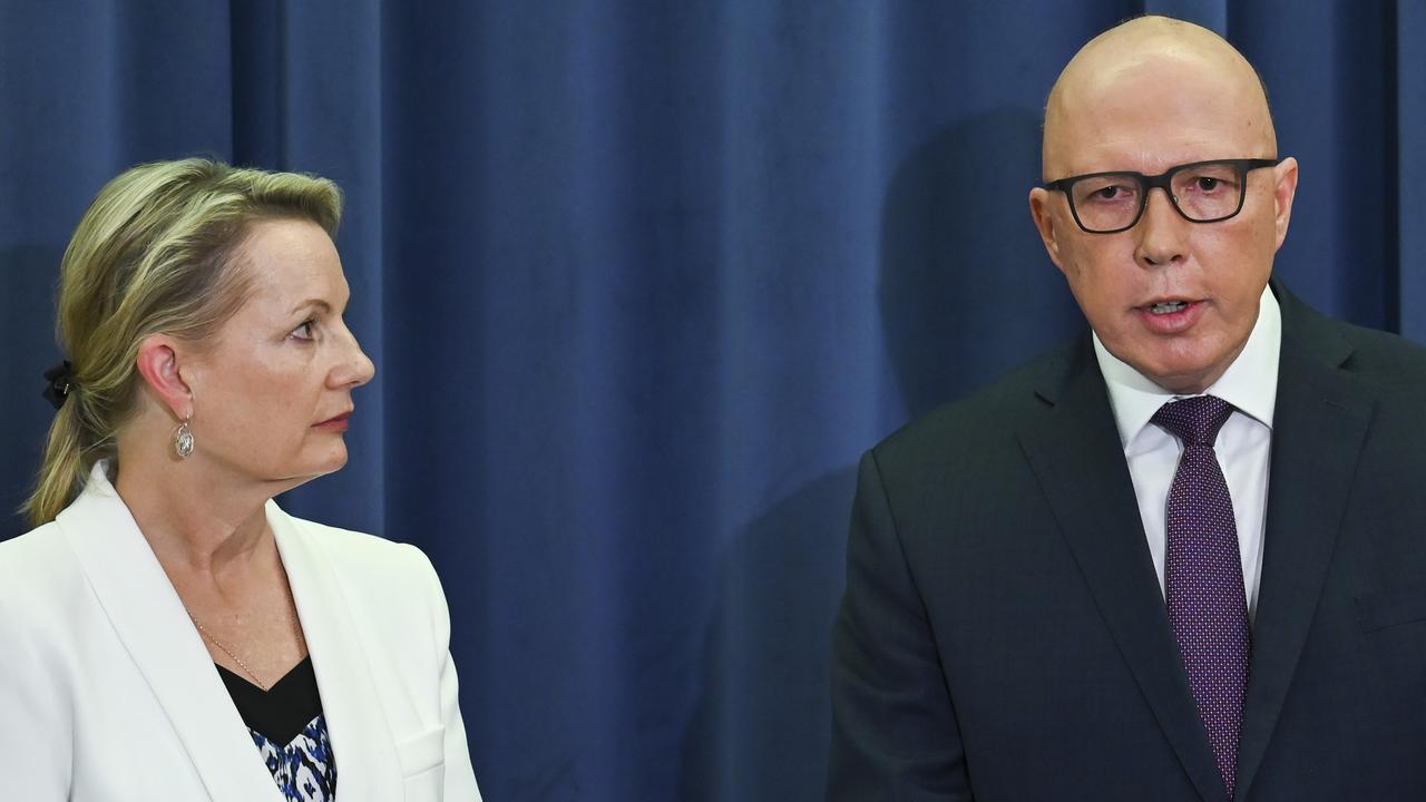 Peter Dutton and Sussan Ley last week announced the federal Liberal Party would be campaigning against the Voice to parliament. Picture: NCA NewsWire / Martin Ollman