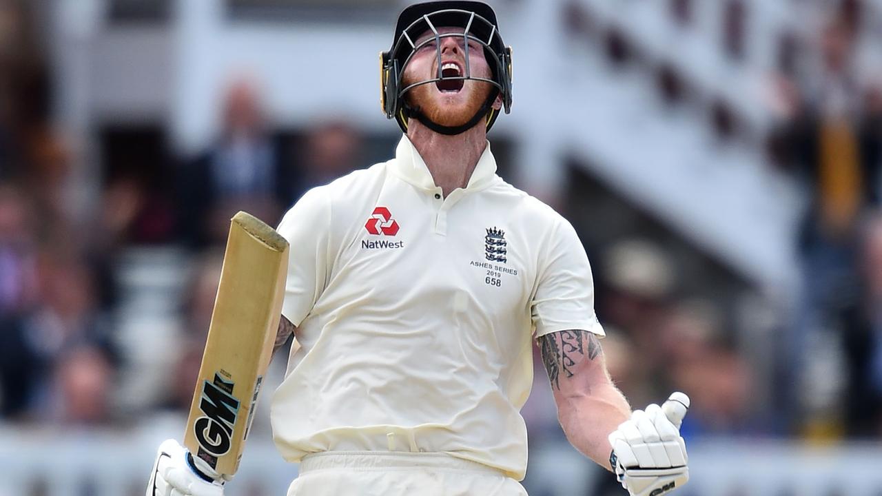Ben Stokes celebrates England’s miracle third Test victory in the 2019 Ashes.