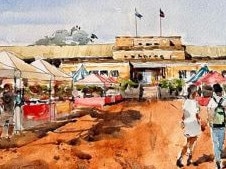 An artist's impression of a proposed use for the parade ground at the Barracks Precinct on Sydney's North Head, as part of the North Head Sanctuary Draft Master Plan put out for public submission On September 19, 2023. Picture: Cox Architecture