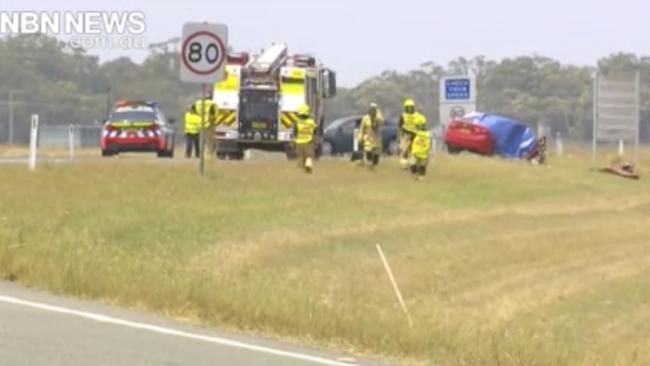 Woman charged after man dies in head on collision at Raymond Terrace in December, 2019. Credit NBN News