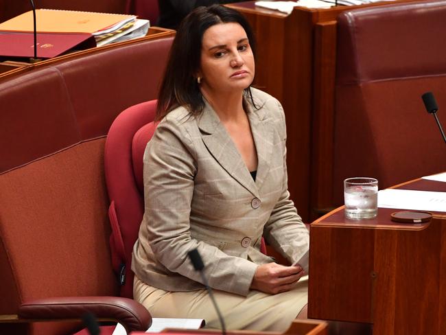 Tasmanian Senator Jacqui Lambie introduced a bill to the Senate to ban the Islamic burqa in public on Wednesday. Picture: AAP.