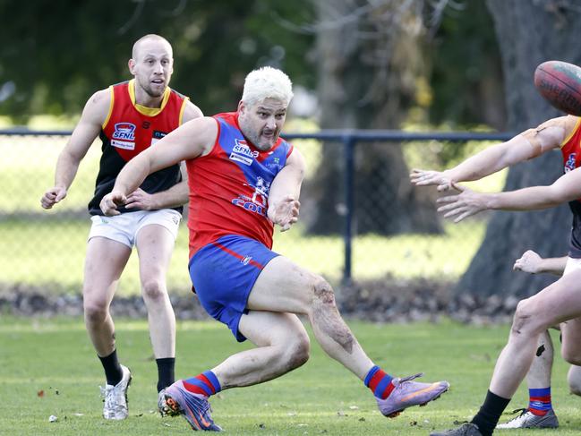 Brendan Fevola goes off the ground. Picture: Alex Coppel.